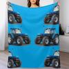 Blaue Traktor-Kuscheldecke Faltbar Weich Warm für den Außenbereich