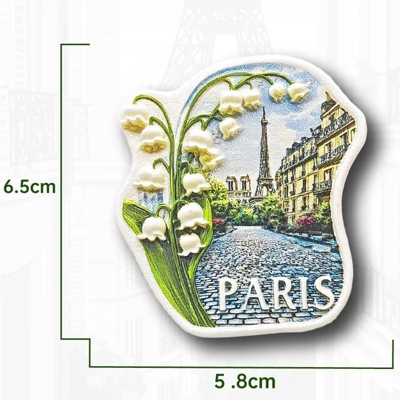 France Fridge Stickers Provence Travel Souvenirs Lilac Flower The Louvre Mont-Saint-Michel and its Bay  Fridge Magnets Gifts