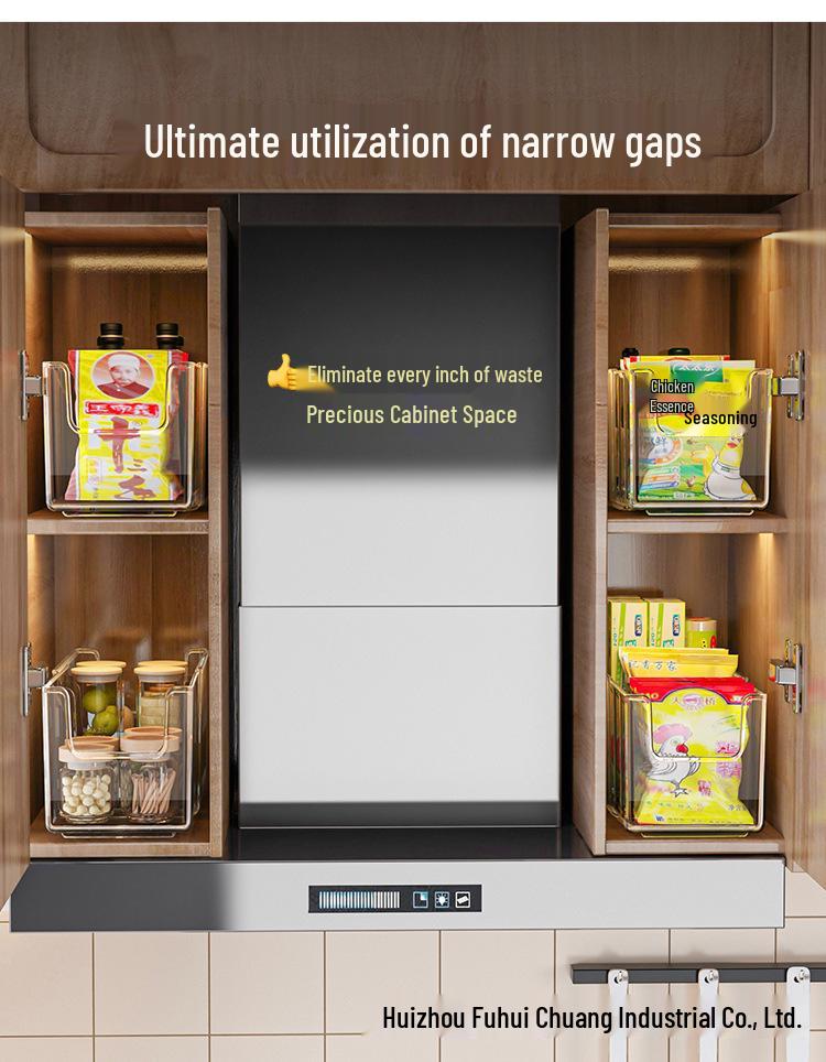 Retractable Kitchen Seasoning Organizer - Compartmented Storage for Bottles, Jars, and Packets