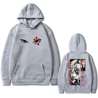 Anime Demon Slayer Uzui Tengen Eyes Graphic Print Hoodie Men Women Casual Oversized Pullover Male Vintage Fleece Hoodies