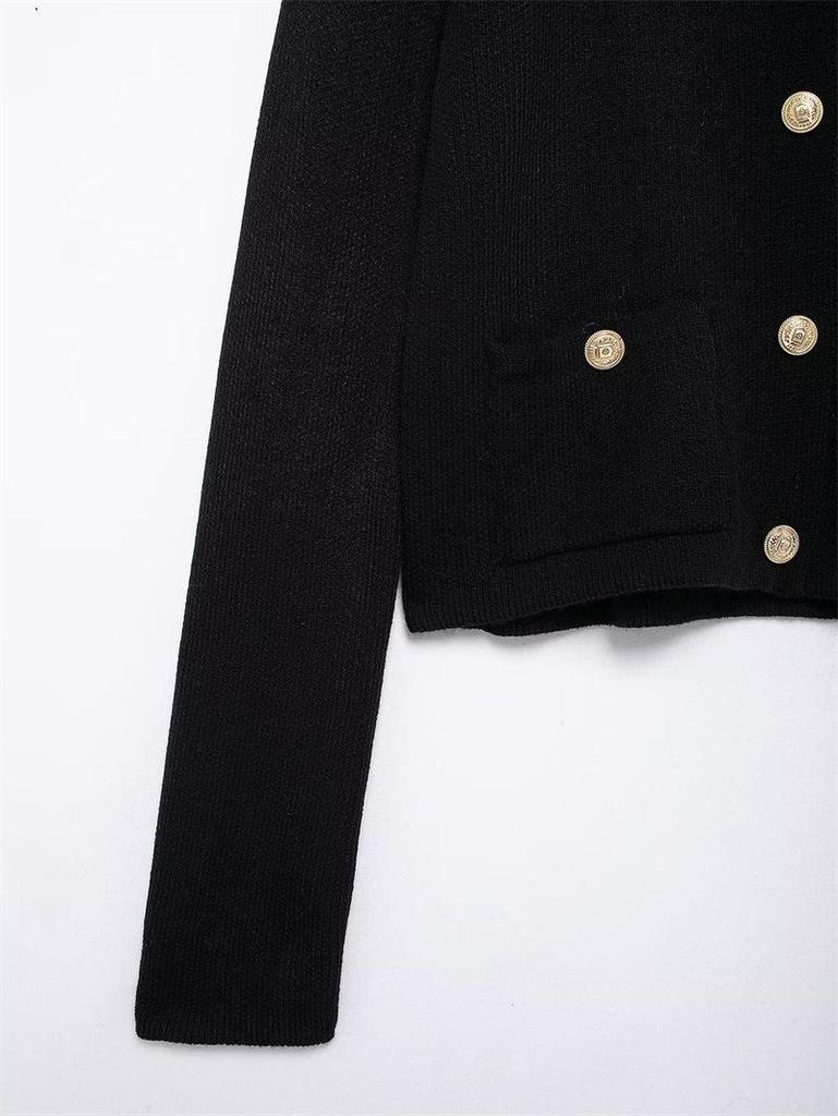 2025 Autumn/Winter New Arrival European & American Style Round Neck Long Sleeve Knit Cardigan