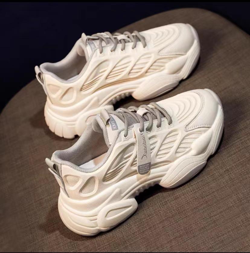 Clunky Sneakers for Women Shoes New Autumn Versatile Single-Layer Shoes White Leisure Sports Ins Fashion Spring and Summer