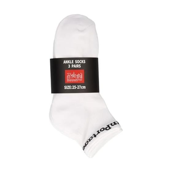 [Manhattan Portage] Ankle socks, 3 pair set, 25-27cm, white