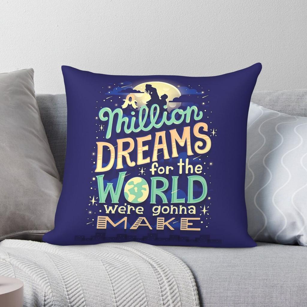A Million Dreams Song Square Pillowcase Polyester Linen Velvet Printed Zip Decor Throw Pillow Case Room Cushion Cover x