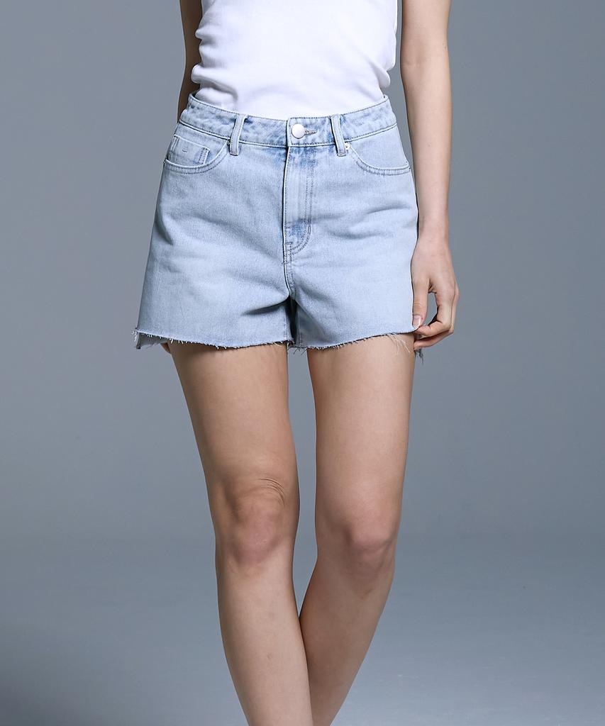 Lam Rd001 Cut-Off Hem Denim Shorts