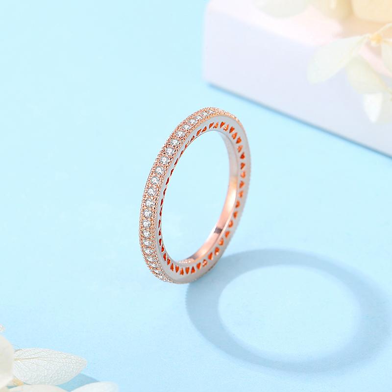 925 Sterling Silver Rings for Women Original Infinity Love Heart Engagement Wedding Ring Rose Gold Crystals Luxury Jewelry Gift