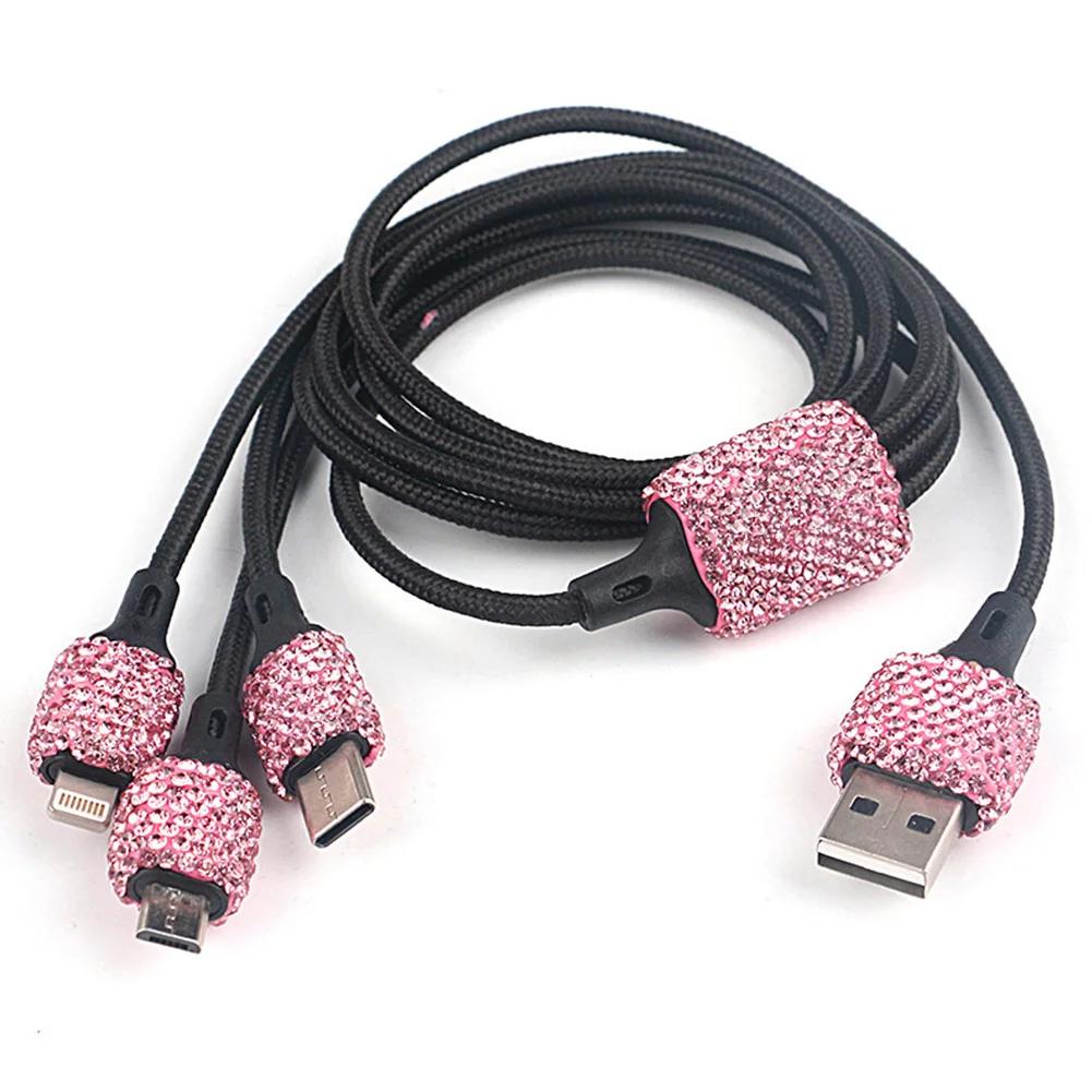 Ładowarka Samochodowa Wysadzana Diamentami Ładowarka Młotek Bezpieczeństwa do Telefonu Samochodowego Podwójne USB Szybkie Ładowanie Diamentowa Ładowarka do Telefonu Samochodowego Ze Stopu Aluminium