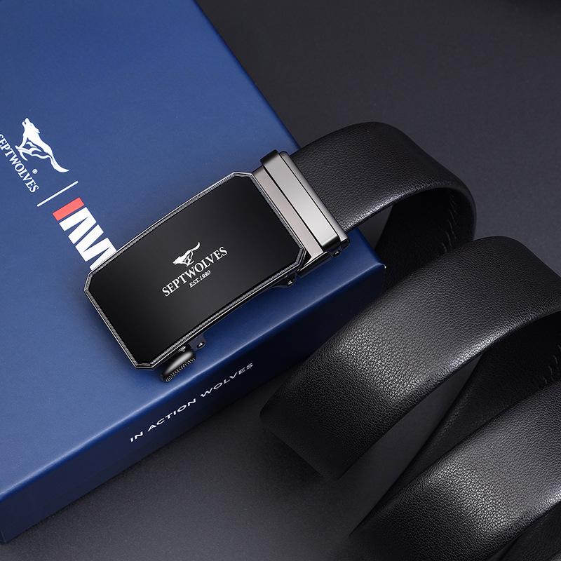 Belts for Men's Business Automatic Buckle Belts Cowhide Belts Gift Belts