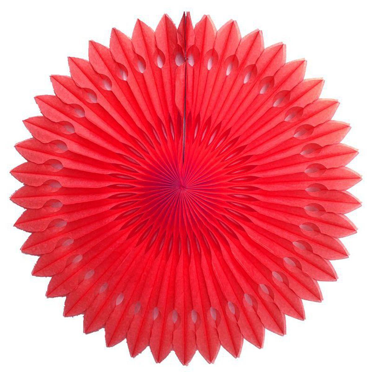 

Photo Booth Round Party Wedding Flower Paper Cut-Out Honeycomb Pinwheels Paper Fans Tissue 20cm красный