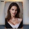 Vintage Woman Portrait Copper Plaque  Retro Wall Decor for Living Room Game Room X Inch