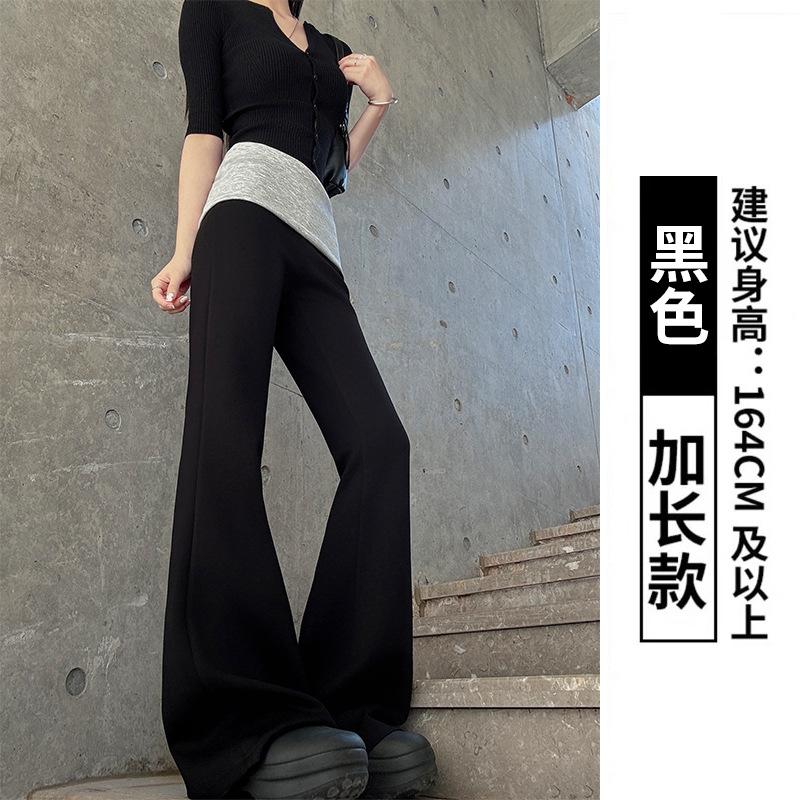 

Черные с вставками микро-пулл спортивные штаны женские весенне-осенние новые облегающие и тонкие спортивные штаны с завышенной талией брюки для йоги L