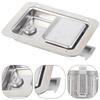 Flush Mount Paddle Door Latch Weatherproof 304 Stainless Steel Toolbox Lock with 2 Keys for RVs Trailers