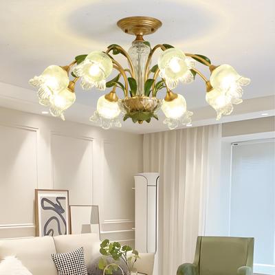 American Vintage Cream Style Ceiling Lights French Rustic Flower LED Lamp for Living Dining Room Bedroom Home Lighting Luminaire