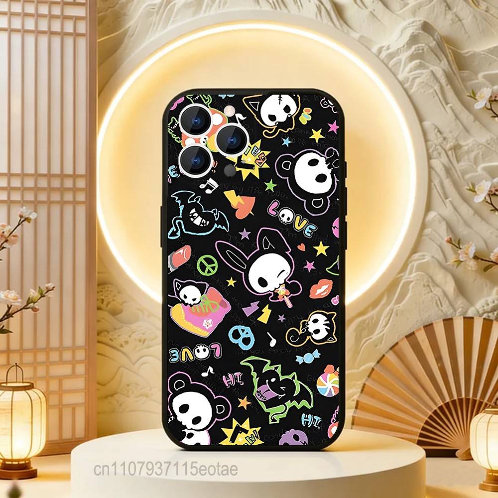 

Cute Skelanimals Dog dark Phone Case For iPhone 17,16,15,14,13,12,11,Pro,Max,Plus,E,Air,Mini Black Shockproof Funda Cover iPhone12