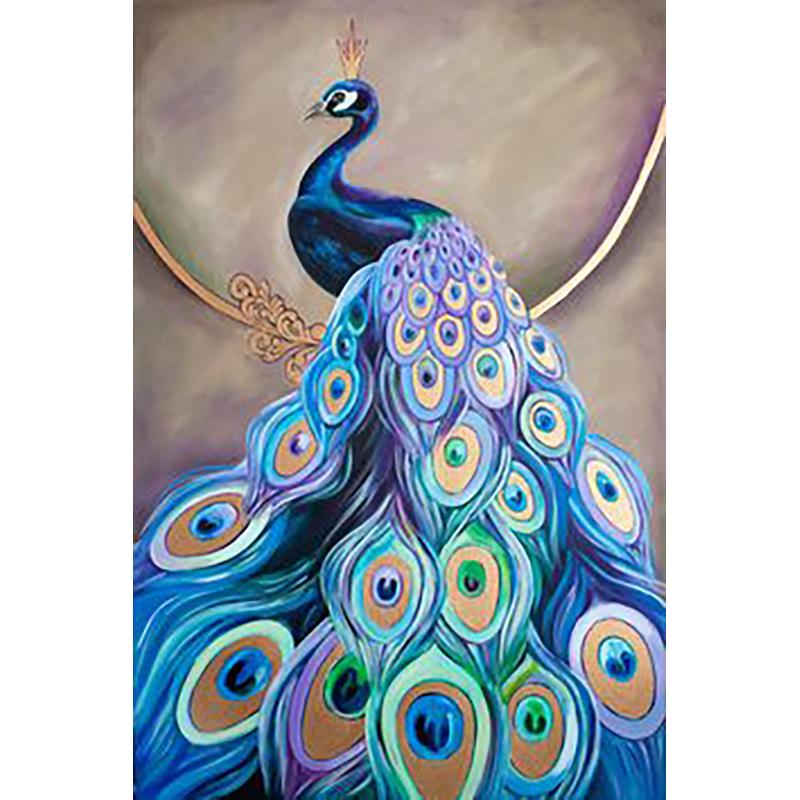 

5D DIY алмазная живопись Павлин полная круглая дрель Алмазная вышивка мозаика животные наборы крестиков настенное искусство домашний декор подарок Full Round 20x30CM