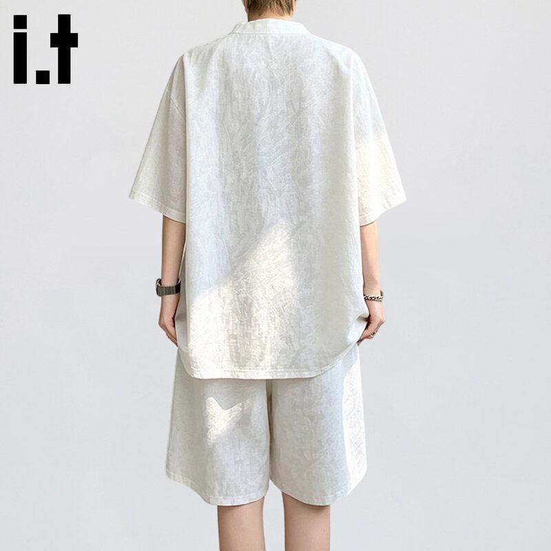 Men's Tencel-Linen Blend Casual Two-Piece Set