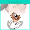 Elegant Zircon Inlaid Copper Ring Trendy Lightning And Meteor Design For Men And Women