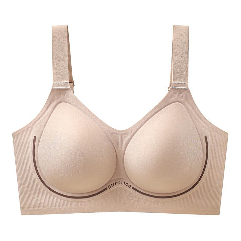 

Женский бюстгальтер пуш-ап Дышащий и удобный бюстгальтер с широкими плечевыми лямками Нескользящий и бесшовный собирающий бюстгальтер 3XL бежевый