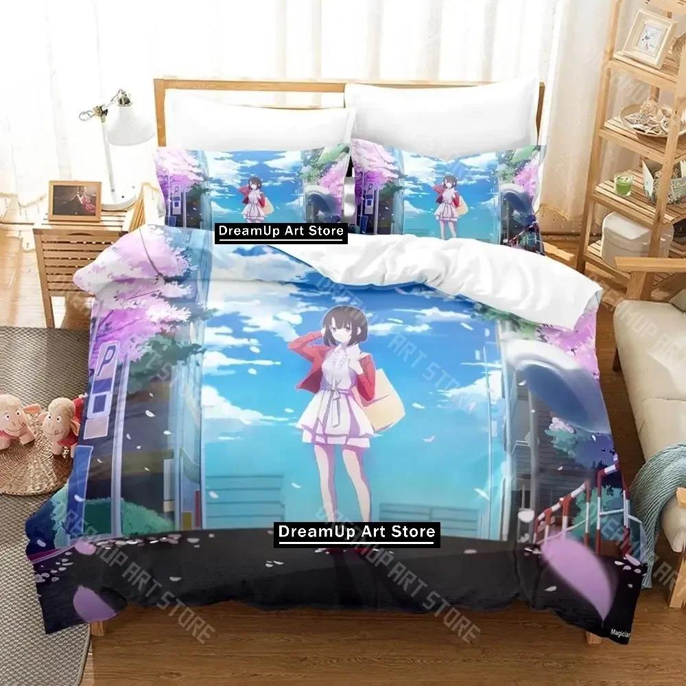 3D Print Katou Megumi Bedding Set Single Twin Full Queen King Size Bed Set Adult Kid Bedroom Duvetcover Sets Anime