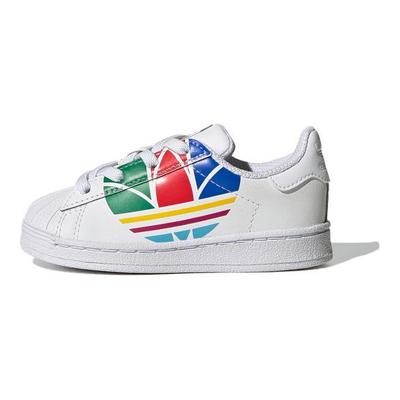 Superstar Pure K Colorful Trefoil - Cloud White Baby Sneakers Red Blue FW4017