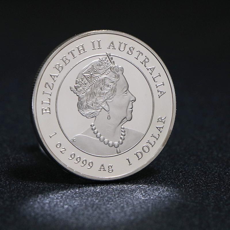 Australia, Cherish Wildlife Commemorative Coin, Deep Sea Blue Whale Commemorative Medal Silver Plated Coin