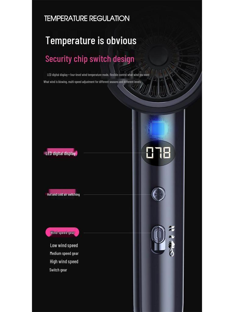 Youteng High-Power Dual-Temperature Hair Dryer with Negative Ion Care