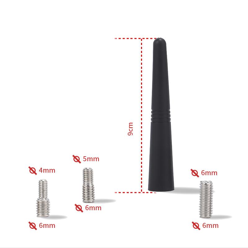 1 Set Autoantenne Mini Kurz Fahrzeugzubehör Starkes Radio Dachmontage Fm Am Dab Schwarz 9cm Länge Auto Universal Mit Schrauben