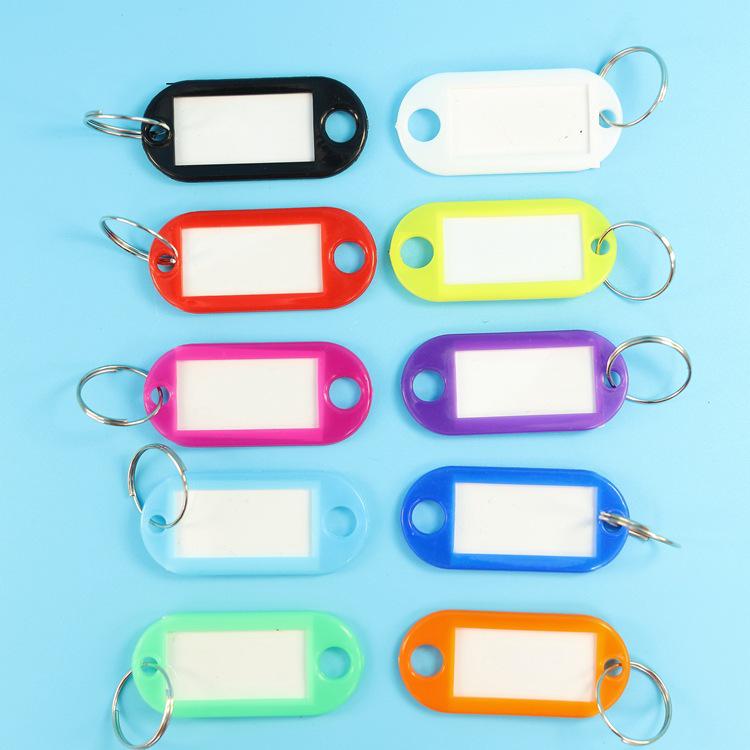 

Colored Numbered Keyring and Luggage Tag 5 Black Plastic Key Tags