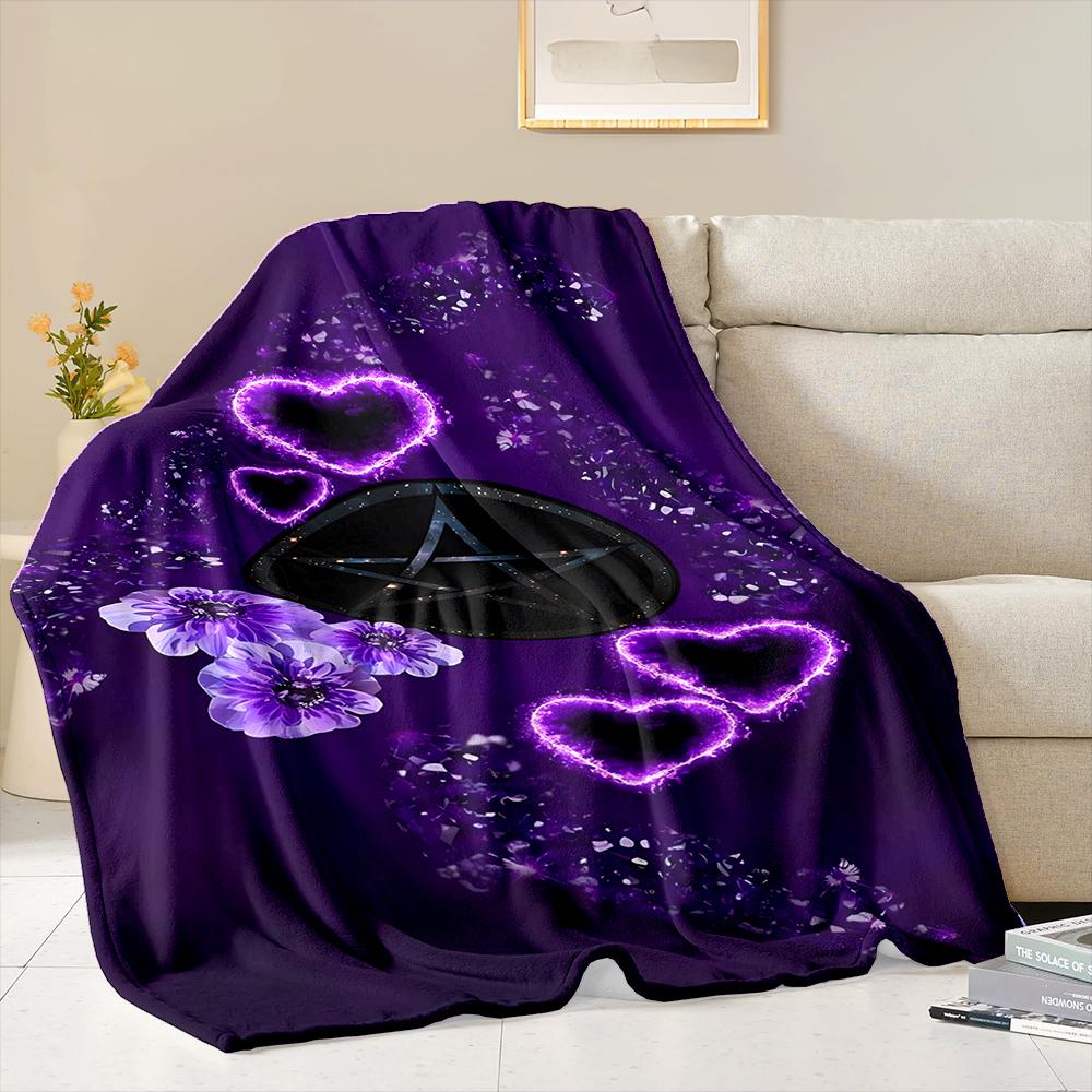 6 Size Warm and Cozy Flannel Blanket, Pentacle Symbol Goat Head Blanket, Sofa Bedroom Office Leisure Nap Cover Blanket,Nice Gift