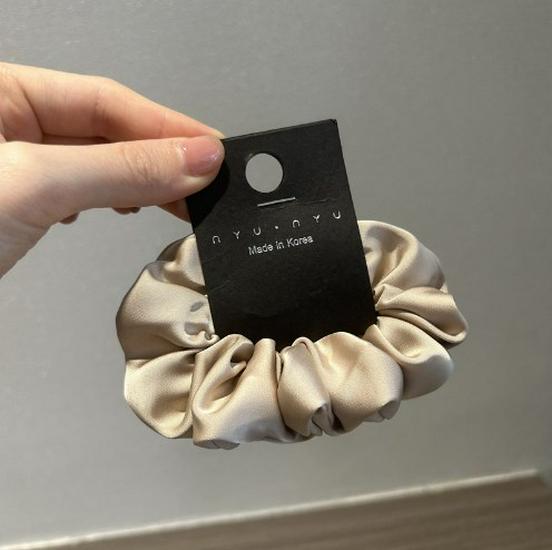 Ruffled Satin Flower Bud Scrunchie - Elegant French-Inspired Hair Tie for Women