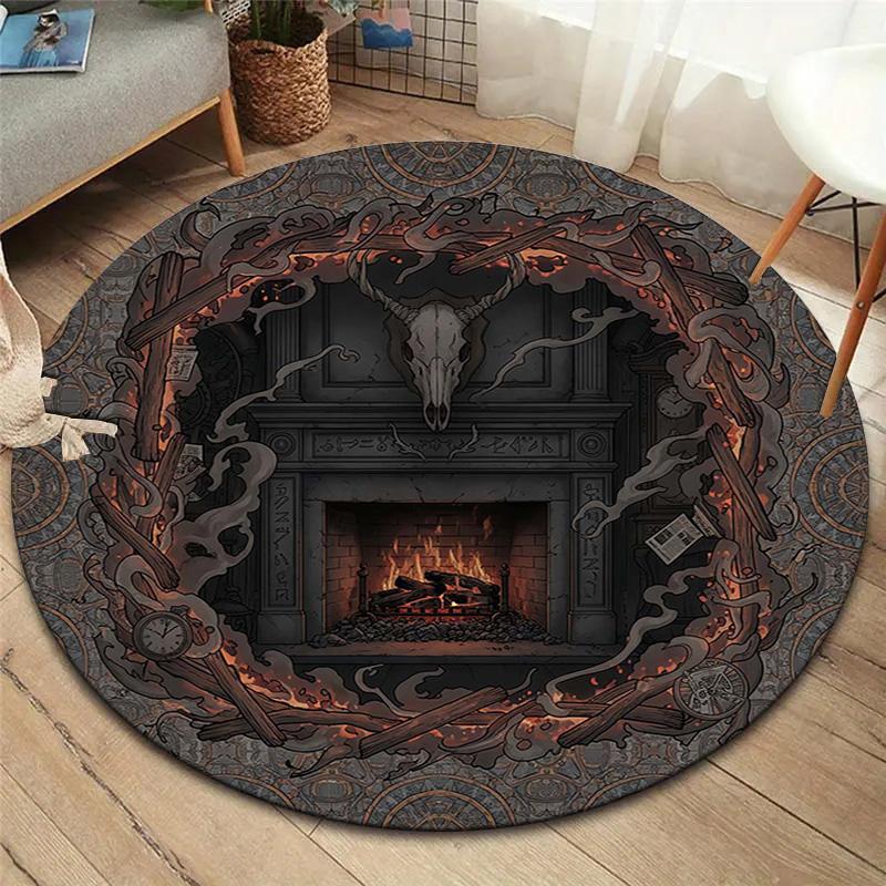 

Круглий килим Vortex Crossing Gate, Килимок для вітальні, спальні, біля дивана, дитячої кімнати, Нековзкий килимок для підлоги 80cmx80cm