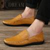 Brown Men Moccasins Genuine Leather Casual Shoes Luxury Men Brown Designer Loafers Slip On Driving Shoes Mocasines Hombre