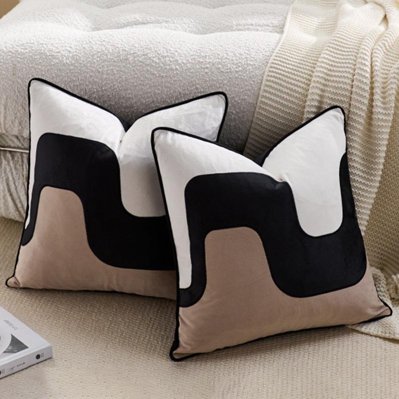Gestreifte Kissenbezüge Weiche Gewebte Dekokissenhüllen Bauernhaus-Kissenbezüge mit Streifenmuster für Sofa Schlafzimmer Wohnzimmer Dekoration 45x45cm gray