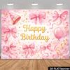 2D Delicate Pink and Gold Birthday Celebration Photography Background