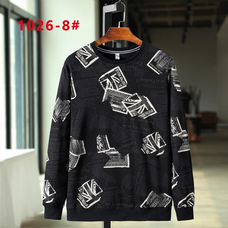 2020 Men's Plus Size Cotton Sweatshirt - Round Neck Long Sleeve, Extra Large Fit (Spring/Autumn)