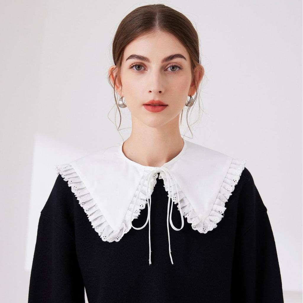 Perfect Match Woman Bowknots Detachable Collar Shoulder Wraps Shawls Fake Collar Decorative Sweater Blouse Tops Shirt False Collars