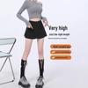 2025 New Women's Gray High Waist Slit A-line Bodycon Skirt Pants - Spring/Autumn Fashion