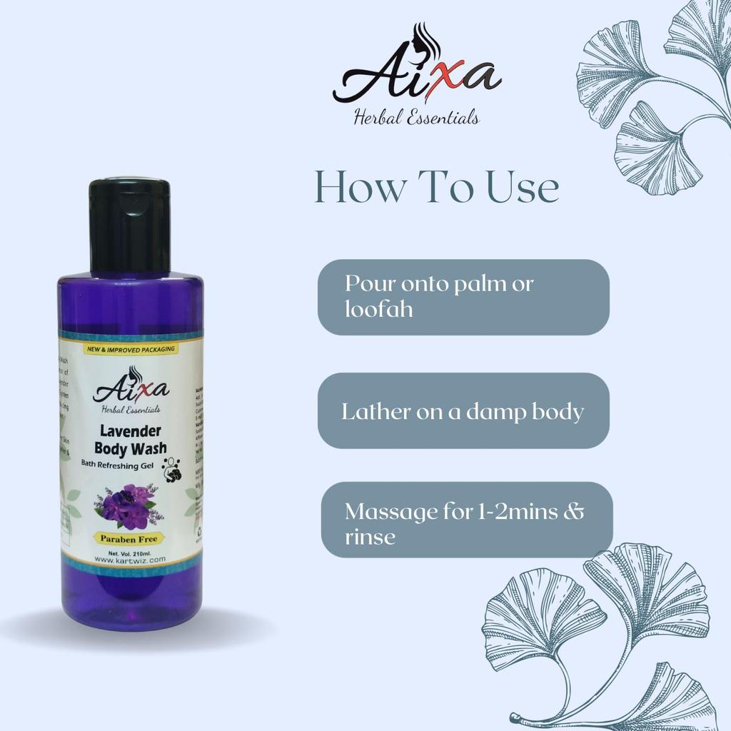 Herbigiri Khadi Lavender & Ylang Ylang Essential Oil Body Wash/Shower Gel, 420ml | Moisturizing Body Wash, Soft & Smooth Skin, Effective Cleansing,