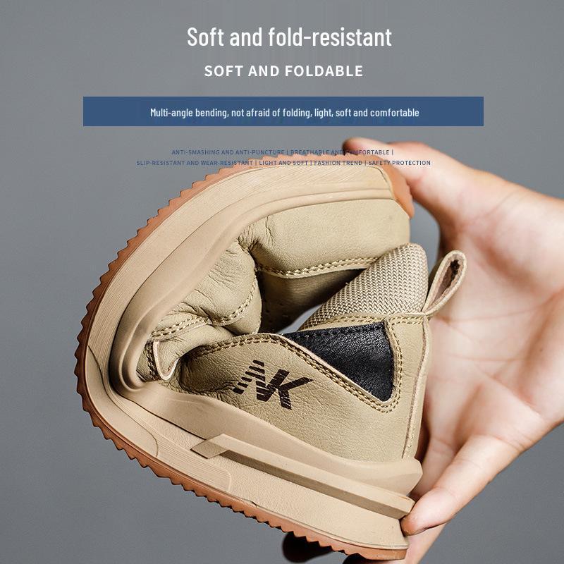 Unisex Non-slip Safety Shoes, Anti-smash, Anti-puncture, Wear-resistant, Plastic Toe Cap for Construction and Industrial Use.