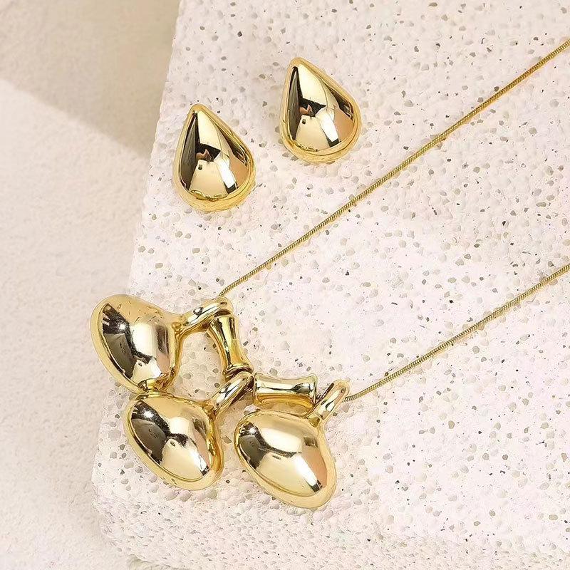 Bow Love Doudou Necklace Earrings Set High-End Women'S Niche Clavicle Chain Personalized Items