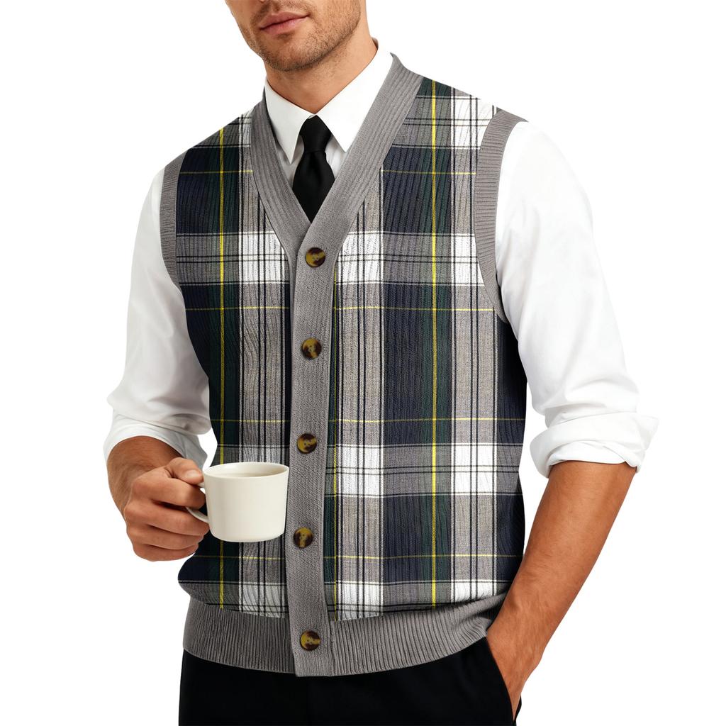 Chaleco Cárdigan de Punto sin Mangas con Cuello en V para Hombre