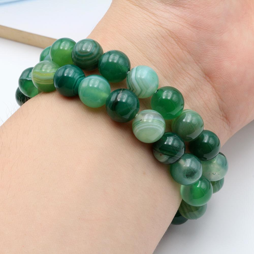 Classic 20mm Wristband Watch Strap Handmade Elastic Agate Beads Bracelet for Galaxy Watch 5 Pro /Samsung Galaxy Watch 4 Classic/ Active2