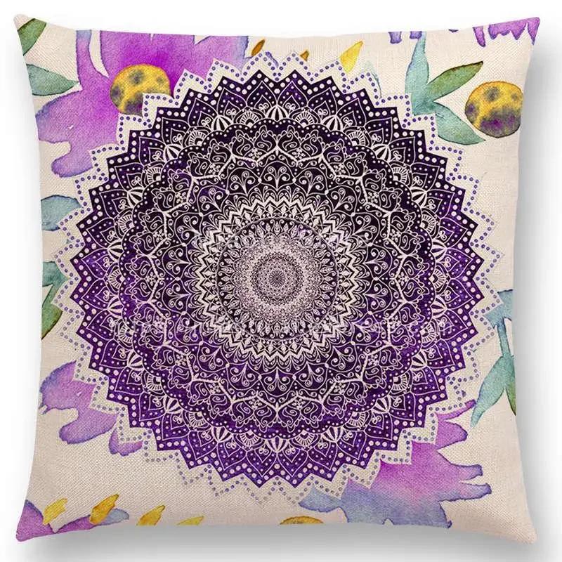New Dreamy Rainbow Boho Beautiful Flower Gorgeous Floral Mandalas Fantasy Moon Stars Prints Cushion Cover Throw Pillow Case