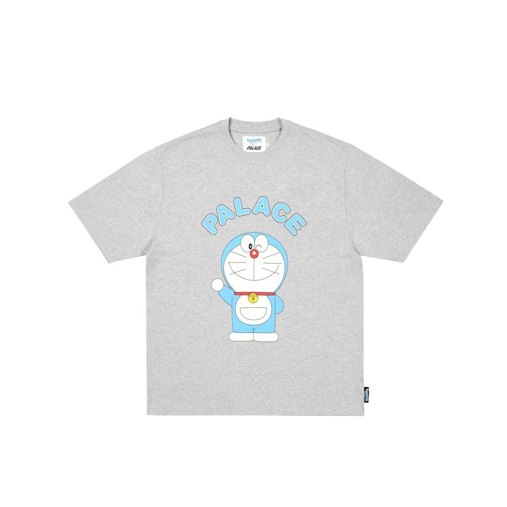 Palace X Doraemon T-Shirt Grey Marl Unisex Tops P29TS024