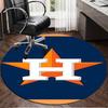 Neon Lights Houston Logo Round Rug for Livingroom,Bedroom, Palyroom, Chair Rug, Area rug, Circle Carpet, Large Size Fan Christmas gift