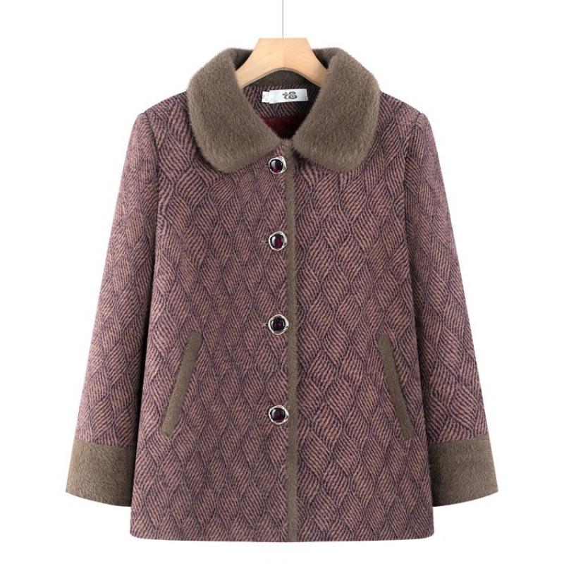 Winter Nerz Fleece Jacke Fleece Verdickt Damen Thermotop Alte Dame Baumwollgepolsterter Mantel