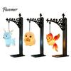 Indoor Hanging Lantern for Vacations Magic Owl Bird Deer Bookend Lamp, Gothic Metal Bookshelf Light, Relaxed Reading Light Den Vintage Library Animal
