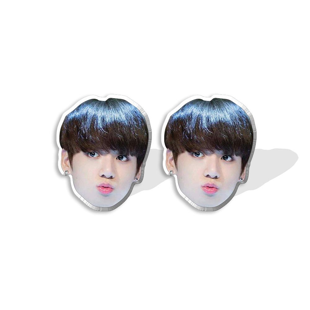 

1pair BTS Member Face Stud Earrings, Bangtan Boys Photo Charm Earrings, Kpop ARMY Fans Jewelry Accessory 7