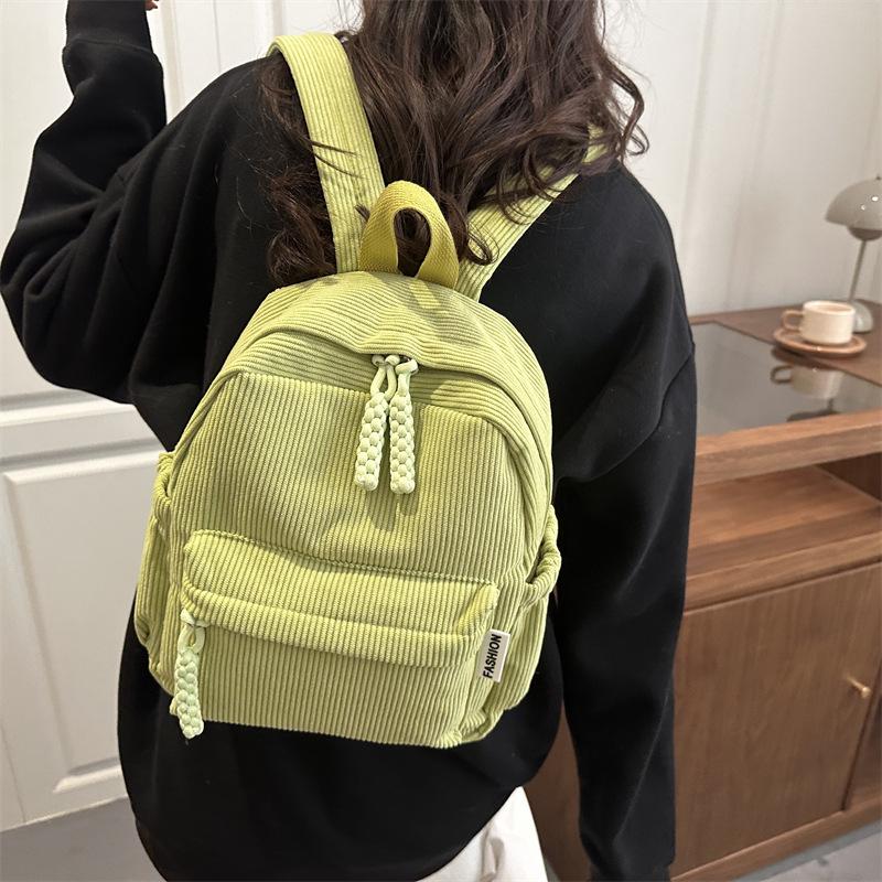 Schoolbag1011 Mori ins wind velvet backpack small fresh girl versatile small bag simple shopping mini backpack