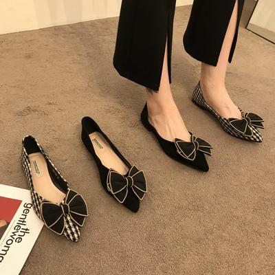 Modieuze Platte Schoenen voor Dames 2025 Nieuwe Vlinderstrik Grote Maat Schoenen met Puntige Neus voor Dames Platte Lente en Herfst Werkschoenen Loafers Dames